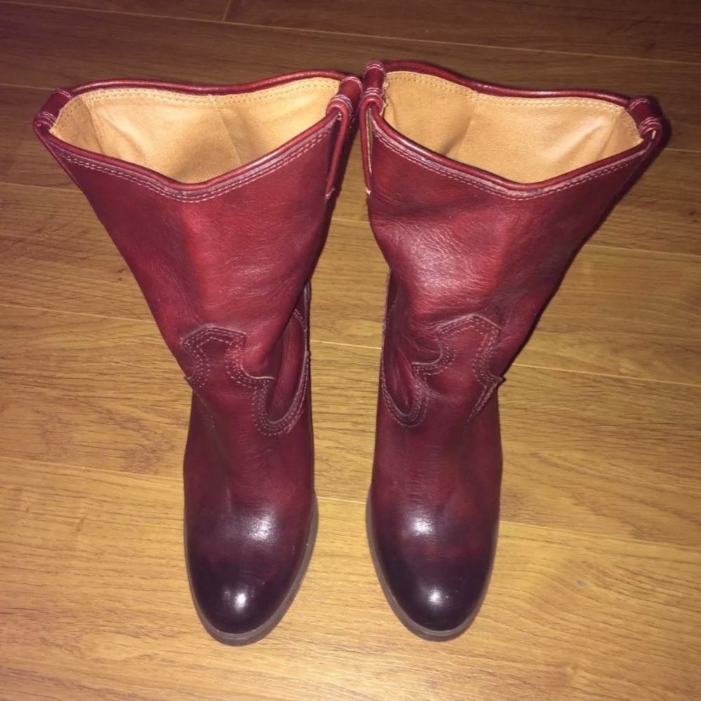 Lucky Brand Western Booties (rich brown/cherry) - Size 8.5!